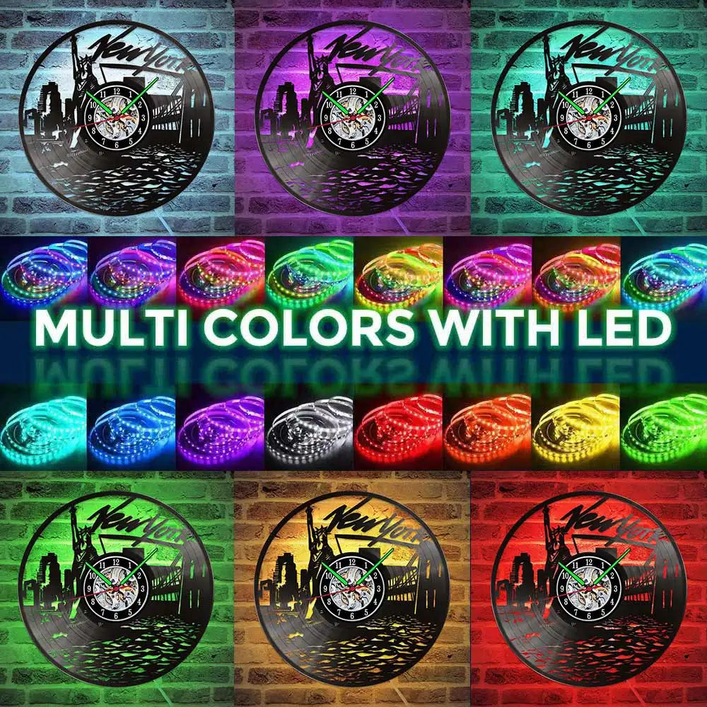 NYC 3D Vinyl Wall Clock w/ LED