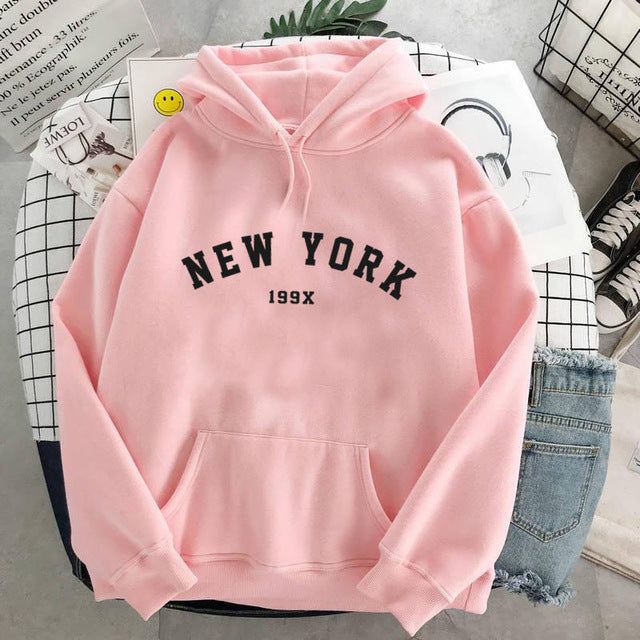 Womens New York Velvet Hoodie