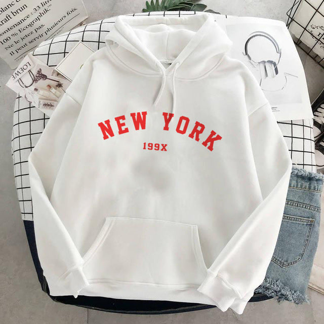 Womens New York Velvet Hoodie