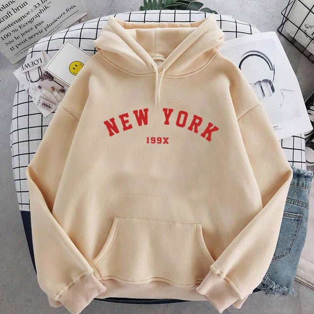 Womens New York Velvet Hoodie