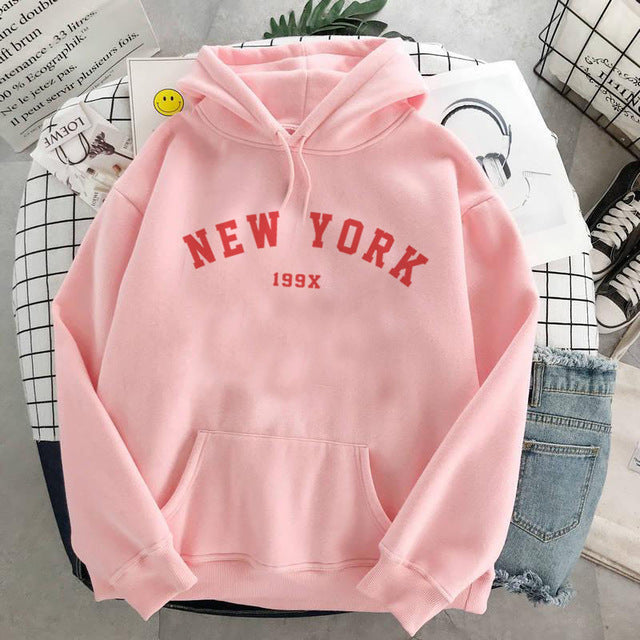 Womens New York Velvet Hoodie