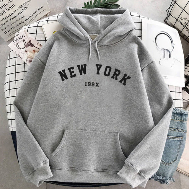 Womens New York Velvet Hoodie