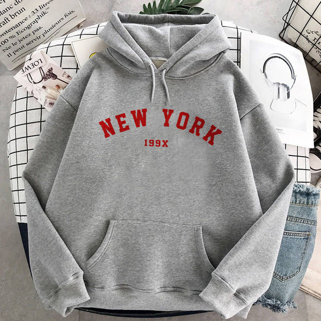 Womens New York Velvet Hoodie