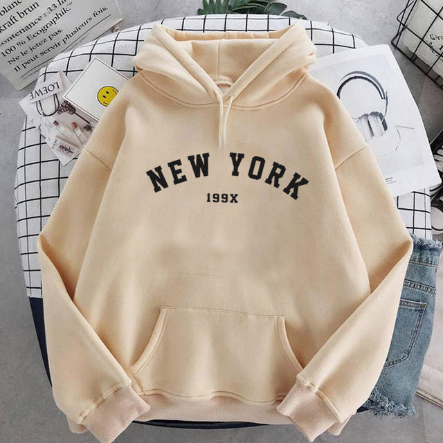 Womens New York Velvet Hoodie