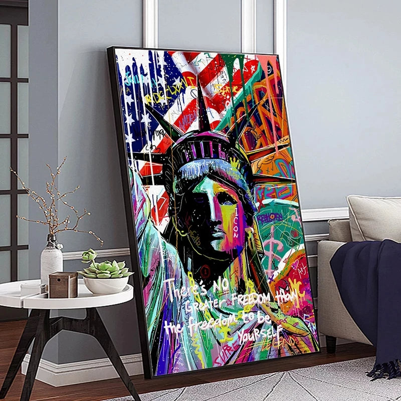 Statue Of Liberty Graffiti Canvas Painting
