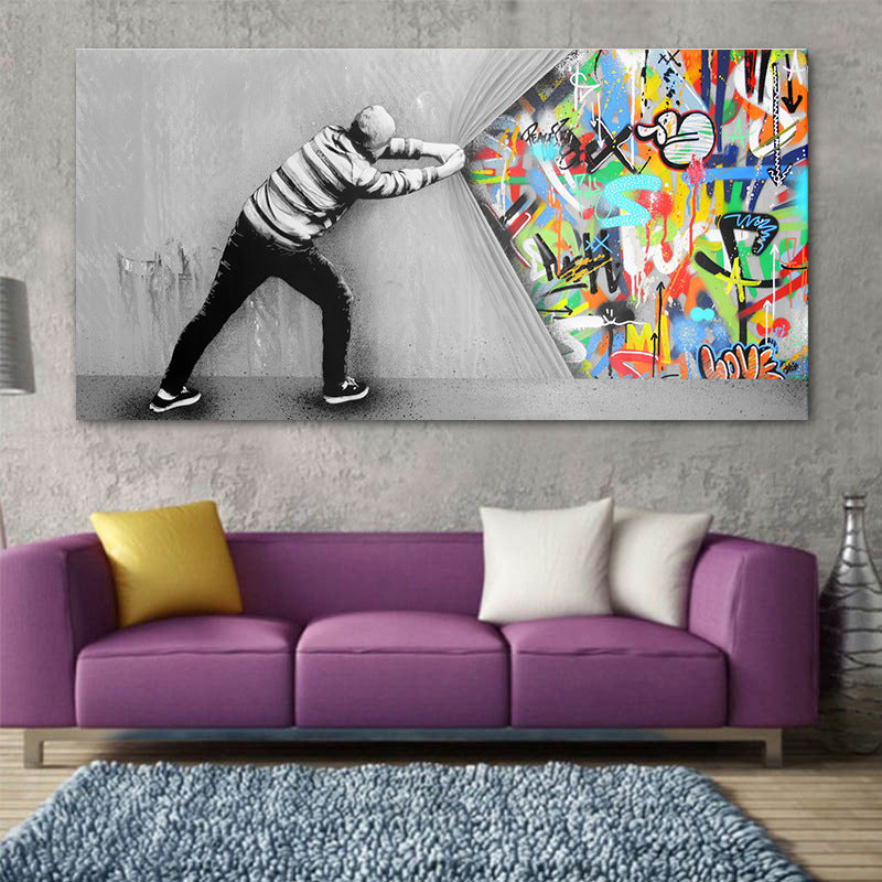 Creative Street Graffiti Canvas Painting
