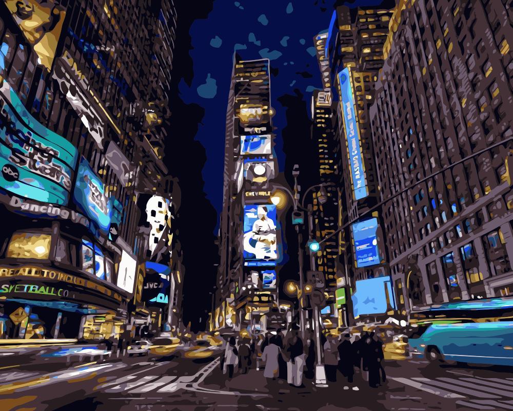 DIY-New York City Night Wall Painting