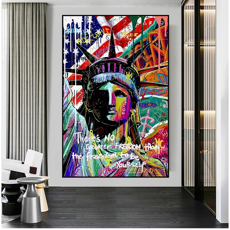 Statue Of Liberty Graffiti Canvas Painting
