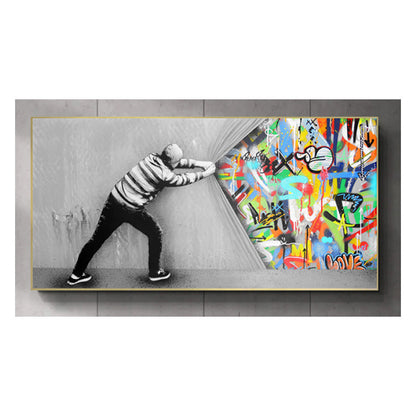 Creative Street Graffiti Canvas Painting