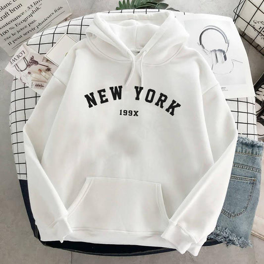 Womens New York Velvet Hoodie