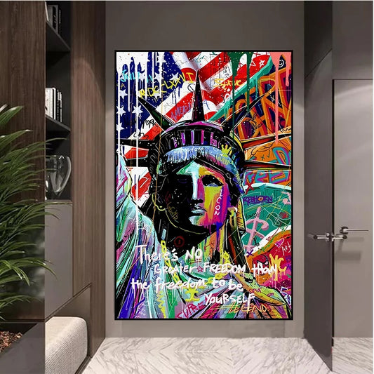 Statue Of Liberty Graffiti Canvas Painting