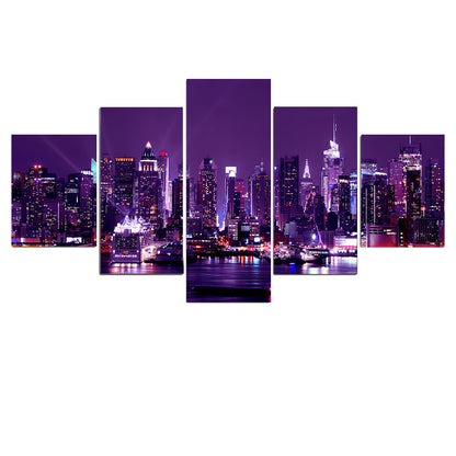 New York City Landscape Night View 5pc set.